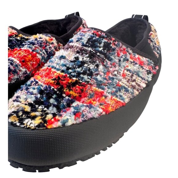 P448 Fuzzy Laby Slippers Size 38 US 7.5/8 Anthropologie Multi Colored Rubber Bot - Picture 6 of 8